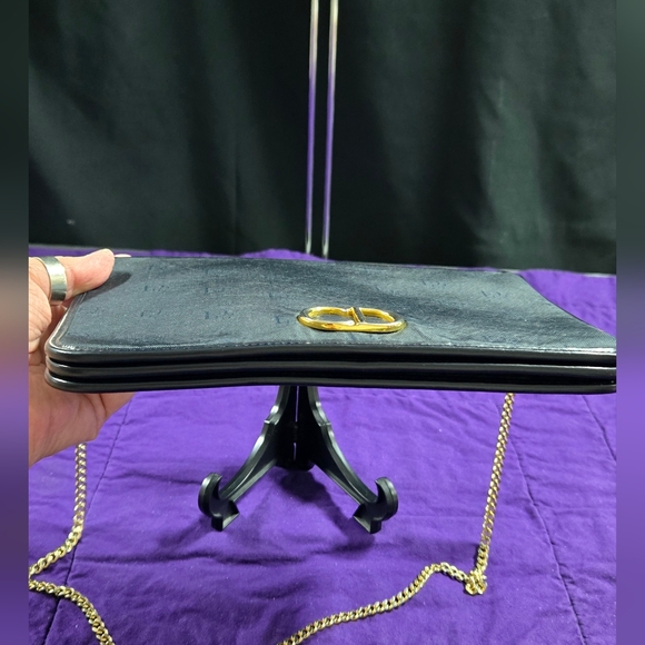 VINTAGE DIOR TROTTER OBLIQUE CANVAS NAVY SHOULDER/ CROSSBODY BAG - Picture 3 of 12